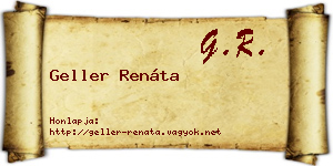 Geller Renáta névjegykártya